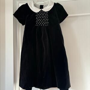 Edgehill Collection Black Velvet Pearl Beaded Dress Size 3T EUC